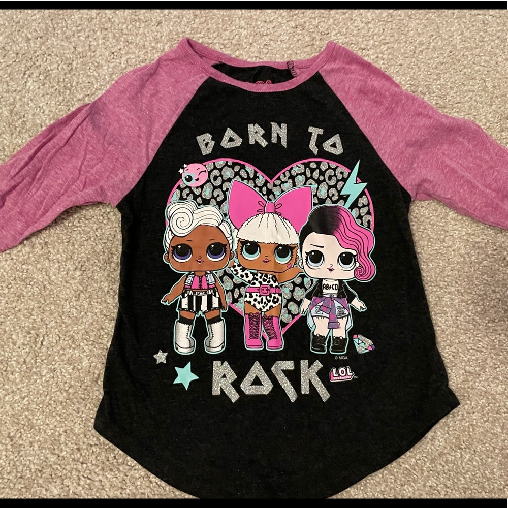 LOL doll long sleeve “born to rock” tee